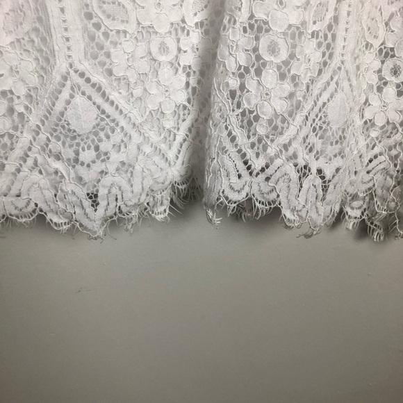 Worthington white lace Blouse with bell‎ sleeves L - Picture 12 of 15
